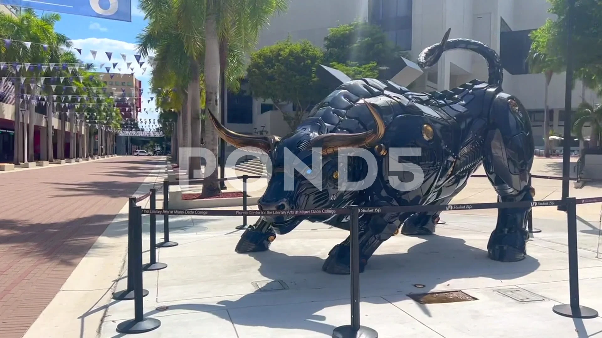 wall street crypto bull statue in Miami, Florida