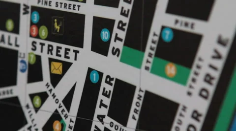 Wall Street Map Stock Footage 63463702