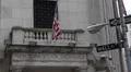 Wall Street New York Stock Exchange, Downtown, Financial District, American Flag HD Footage