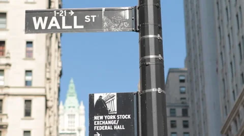 Wall Street Sign Stock Footage 63467550