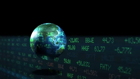 Wall Street Stock Market Earth Motion Graphics Stock Footage