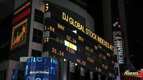 Wall Street Ticker Stock Footage 625674