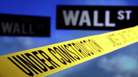 Wall Street - under construction, sky Vídeo Stock 8969812