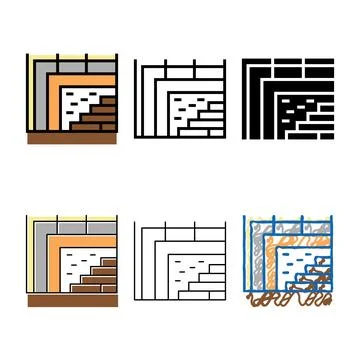 Wall structure color icon clean vector Stock Illustration