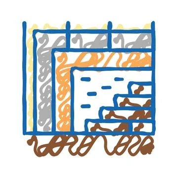 Wall structure icon doodle illustration Illustrazione stock