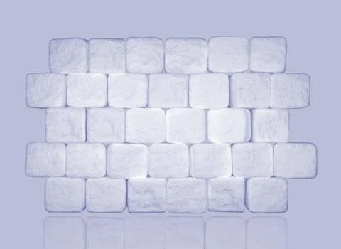 Wall of sugar cubes. Background from pieces of sugar Stock Illustration