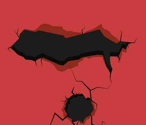 Wall surface cracked Stock Illustration