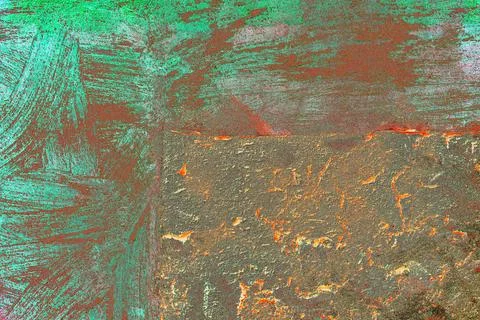 Wall surface with freshly applied mortar. Changed color scheme. Colorful abst Stock Photos