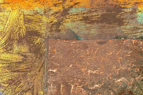 Wall surface with freshly applied mortar. Changed color scheme. Colorful abst Foto stock