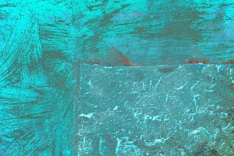 Wall surface with freshly applied mortar. Changed color scheme. Colorful abst 写真素材