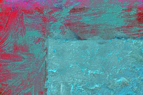 Wall surface with freshly applied mortar. Changed color scheme. Colorful abst 스톡 사진