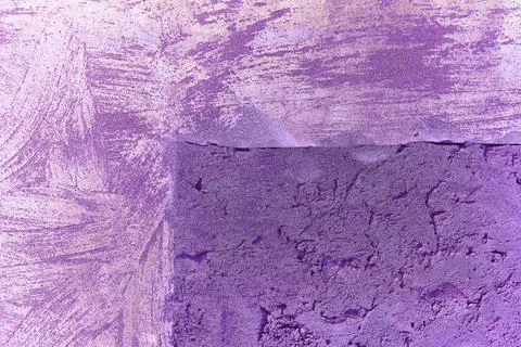 Wall surface with freshly applied mortar. Changed color scheme. Colorful abst Stock Photos