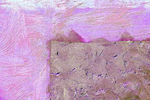 Wall surface with freshly applied mortar. Changed color scheme. Colorful ab.. Stock Photos