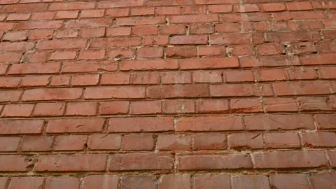 Wall surface made of red clay bricks Stock Footage 327283392