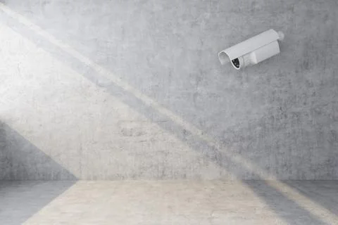 Wall surveillance camera with sunlight Illustrazione stock