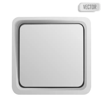 Wall switch button realistic vector illustration isolated on white background Illustrazione stock