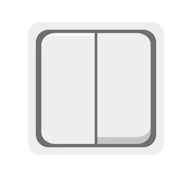 Wall switch mechanical room double white flat Stock Illustration