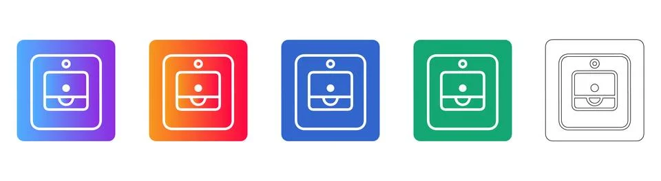 Wall Switch Panel Vector Icon Set Stock Illustration