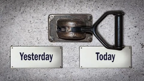 Wall Switch Today versus Yesterday Stock Illustration