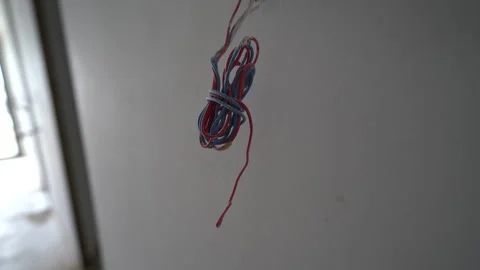 Wall-Tangled Wires: A Mess of Connectivity Stock Footage 305757203