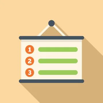 Wall task schedule icon flat vector. Event time Stock Illustration