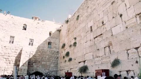 Wall of Tears in Jerusalem Stock Footage 59611738