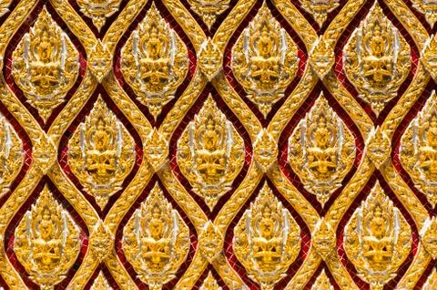 Wall Of Temple In Thailand Stock Photos