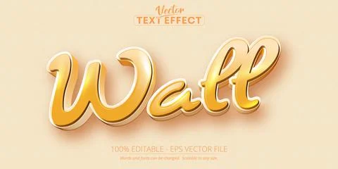 Wall text, cartoon style editable text effect	 Stock Illustration