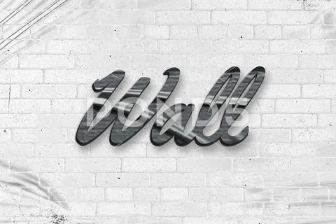 Wall Text Effect ~ PSD Photoshop Template #255616814 | Pond5