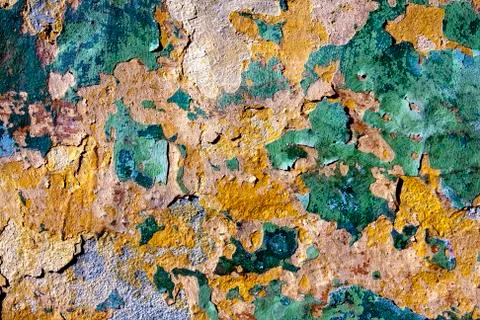 Wall Texture Aged Painted Layers Close Up Foto stock