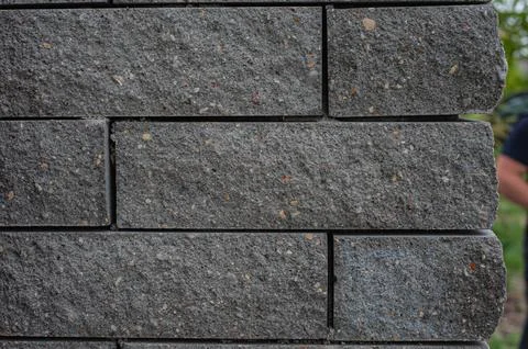 Wall texture and gray block pattern old, are suitable for a simple design bac Stock Photos