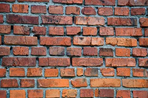 Wall texture and red block pattern are suitable for a simple design backgroun Stock Photos