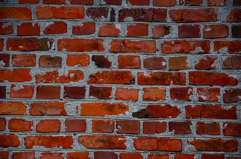 Wall texture and red block pattern are suitable for a simple design backgroun Stock Photos