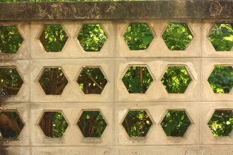 Wall texture hex hole brick Stock Photos