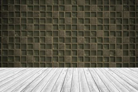 Wall texture surface vintage style with Wood terrace Foto stock