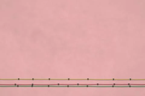 Wall textured background with cables. Minimal front view. 3D illustration Stockillustratie