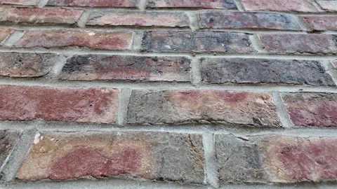 Wall of textured house bricks with mortar Stock Footage 345106152