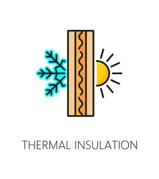 Wall thermal insulation layer outline icon Illustrazione stock