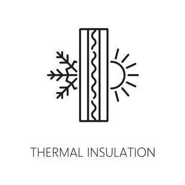 Wall thermal insulation thin line icon or symbol イラスト素材