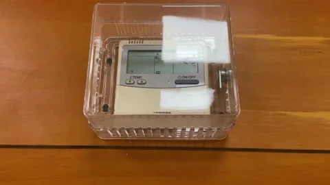 Wall thermostat at 25 degrees Celsius co... | Stock Video | Pond5