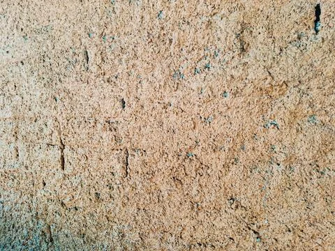 Wall with thick plaster and painted. Stock Photos