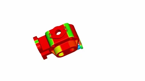 Wall Thickness Analysis 3D CAD Render of Machined Pump Housing Component Stockbeeldmateriaal 335539867