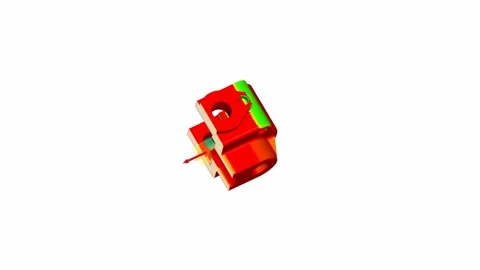 Wall Thickness Analysis 3D CAD Render of Machined Pump Housing Component Stockbeeldmateriaal 335539984