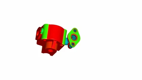 Wall Thickness Analysis 3D CAD Render of Machined Pump Housing Component Stockbeeldmateriaal 335539988