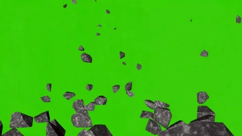 Wall thinning, large stones, explosion. 3d animation. Stock Footage 166685938