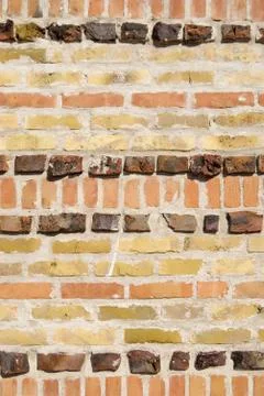 Wall tile pattern made of different clay bricks 스톡 사진