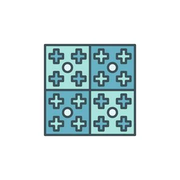 Wall Tile vector concept modern blue icon Stock Illustration