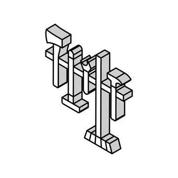 Wall tool holder garage tool isometric icon vector illustration Stock Illustration