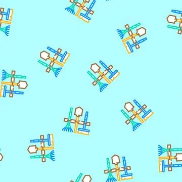 Wall tool holder garage tool vector seamless pattern Stock Illustration