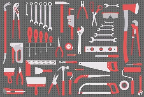 Wall with tools Stock Illustration